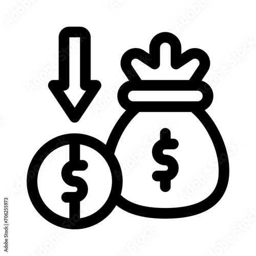 money loss line icon