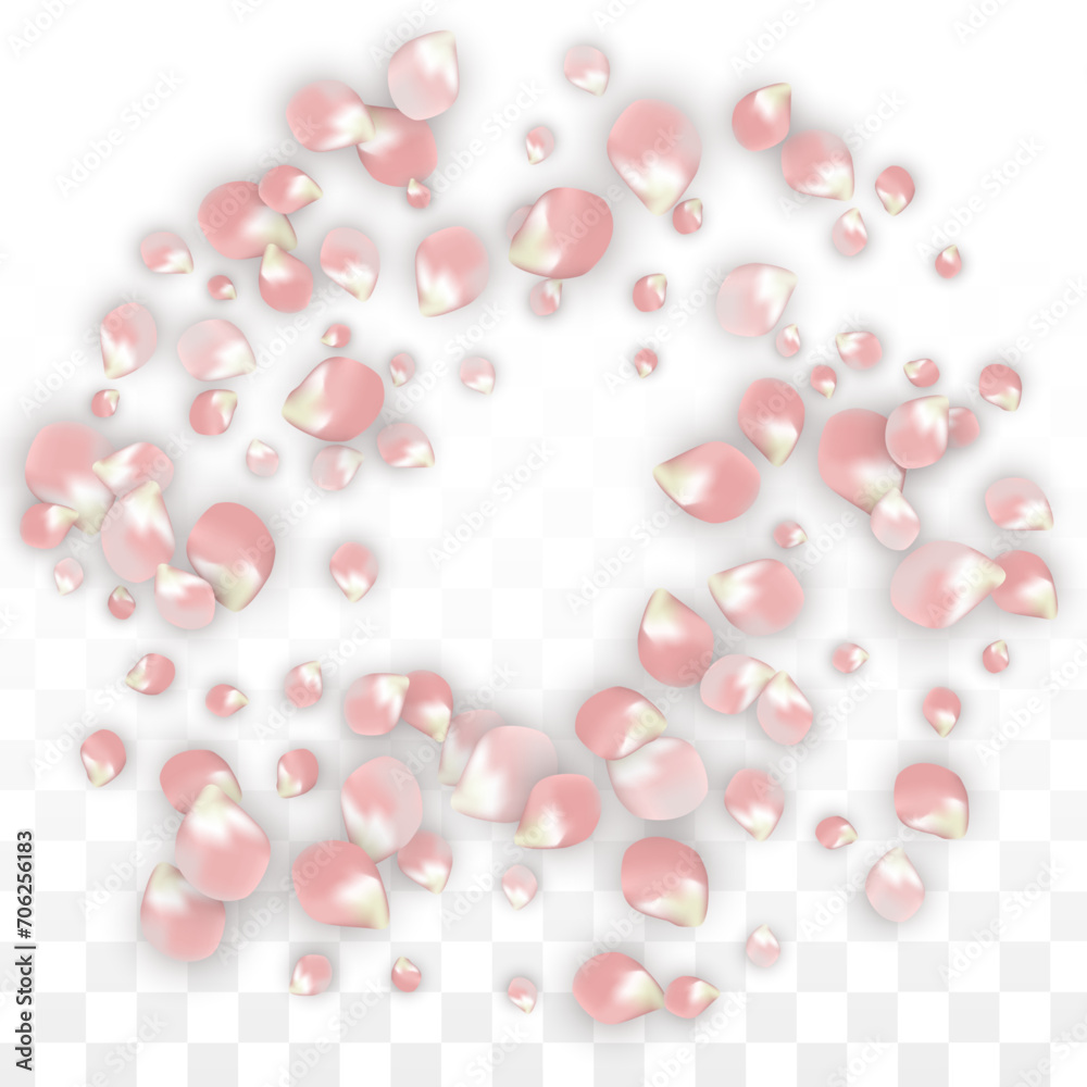 Pink Vector Realistic Petals Falling on Transparent Background. Spring Romantic Flowers Illustration. Flying Petals. Sakura Spa Design. Blossom Confetti. Design Elements for Wedding Decoration. Pink Vector Realistic Petals Falling on Transparent Background. Spring Romantic Flowers Illustration. Flying Petals. Sakura Spa Design. Blossom Confetti. Design Elements for Wedding Decoration.