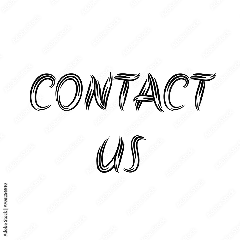 Obraz premium Contact us text on white background