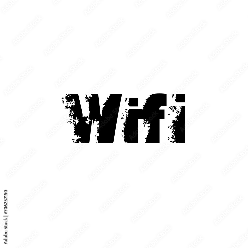Wifi text on white background