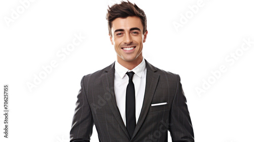 Businessman portrait isolated on transparent background. PNG photo