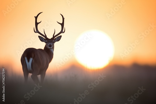 silhouette of gazelle against a setting sun © primopiano