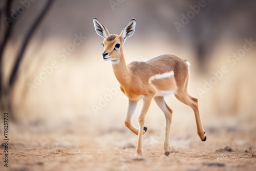 gazelle in stride with ears back photo