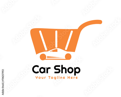 car shop shopping cart logo icon symbol design template illustration inspiration