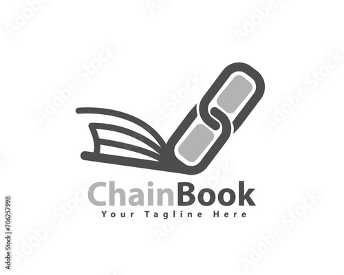 chain connection book logo icon symbol design template illustration inspiration