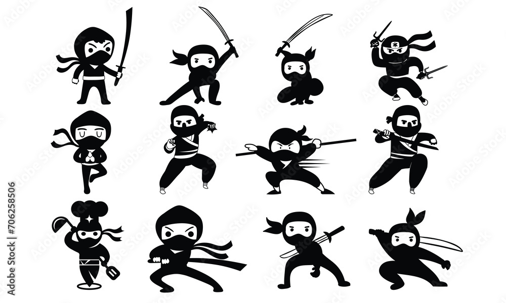 Ninja baby Vector Bundle For Print, Ninja baby clipart, Ninja baby  Illustration
