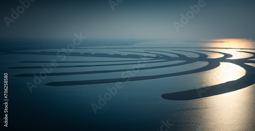 Dazzling Dubai: Aerial Panorama of Manmade Island Marvels