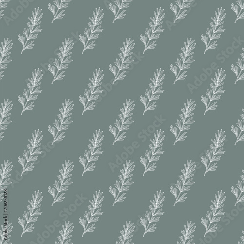 Seamless pattern with rosemary herb