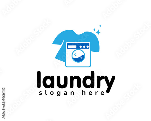 laundry icon logo design template