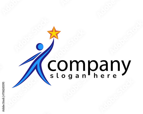  reach for the stars logo design template
