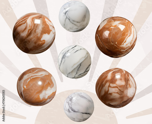 Beautiful polished textured stones with a sunrise design background