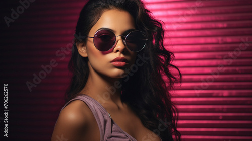 Stylish Sunglasses Sizzle: Middle Eastern Model Sparkles, Generative AI