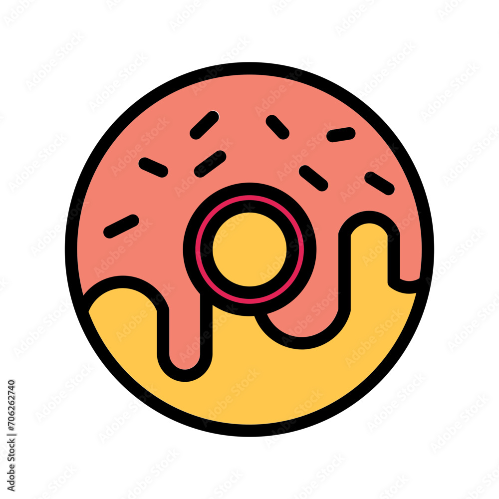 Fototapeta premium Donut Bread Baker Filled Outline Icon