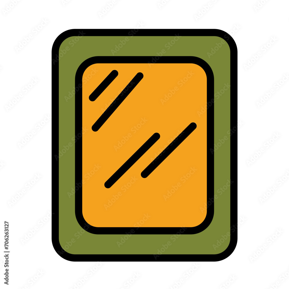 Mirror Shining Toilet Filled Outline Icon Mirror Shining Toilet Filled Outline Icon