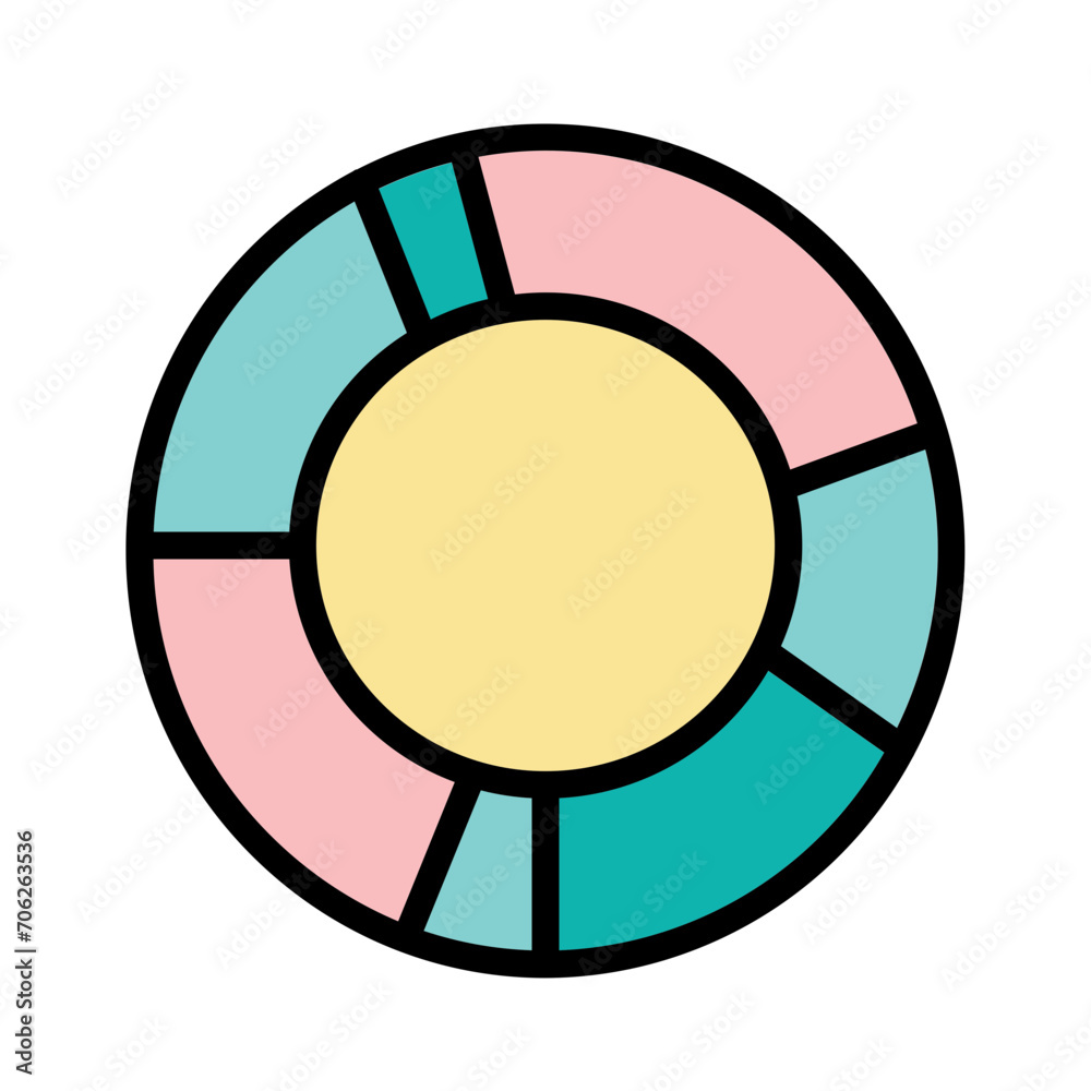 Chart Circular Donut Filled Outline Icon Chart Circular Donut Filled Outline Icon