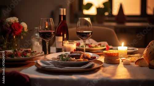 Lifestyle photography of romantic dinner