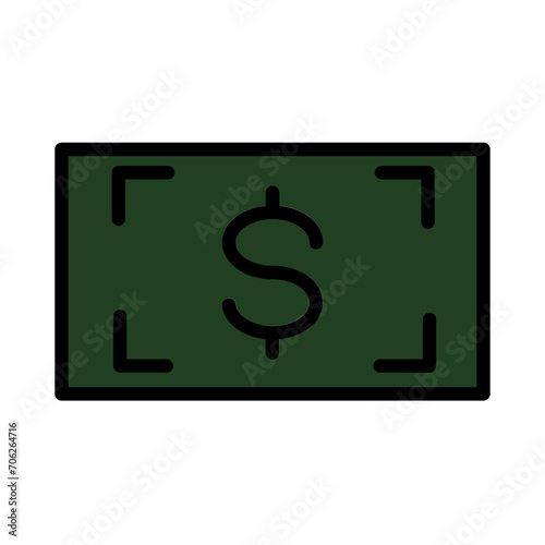 Money Note Fees Filled Outline Icon