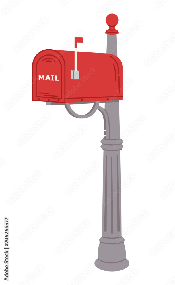 Mailbox, post box for paper, letters and newspapers. Delivery, message concept. Hand drawn vector illustration isolated on white background. Mailbox, post box for paper, letters and newspapers. Delivery, message concept. Hand drawn vector illustration isolated on white background.
