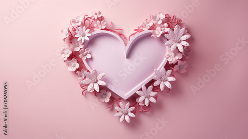 Pink ribbon in the form of a heart