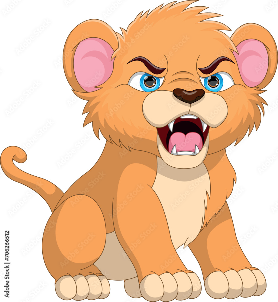 Fototapeta premium cute baby lion cartoon