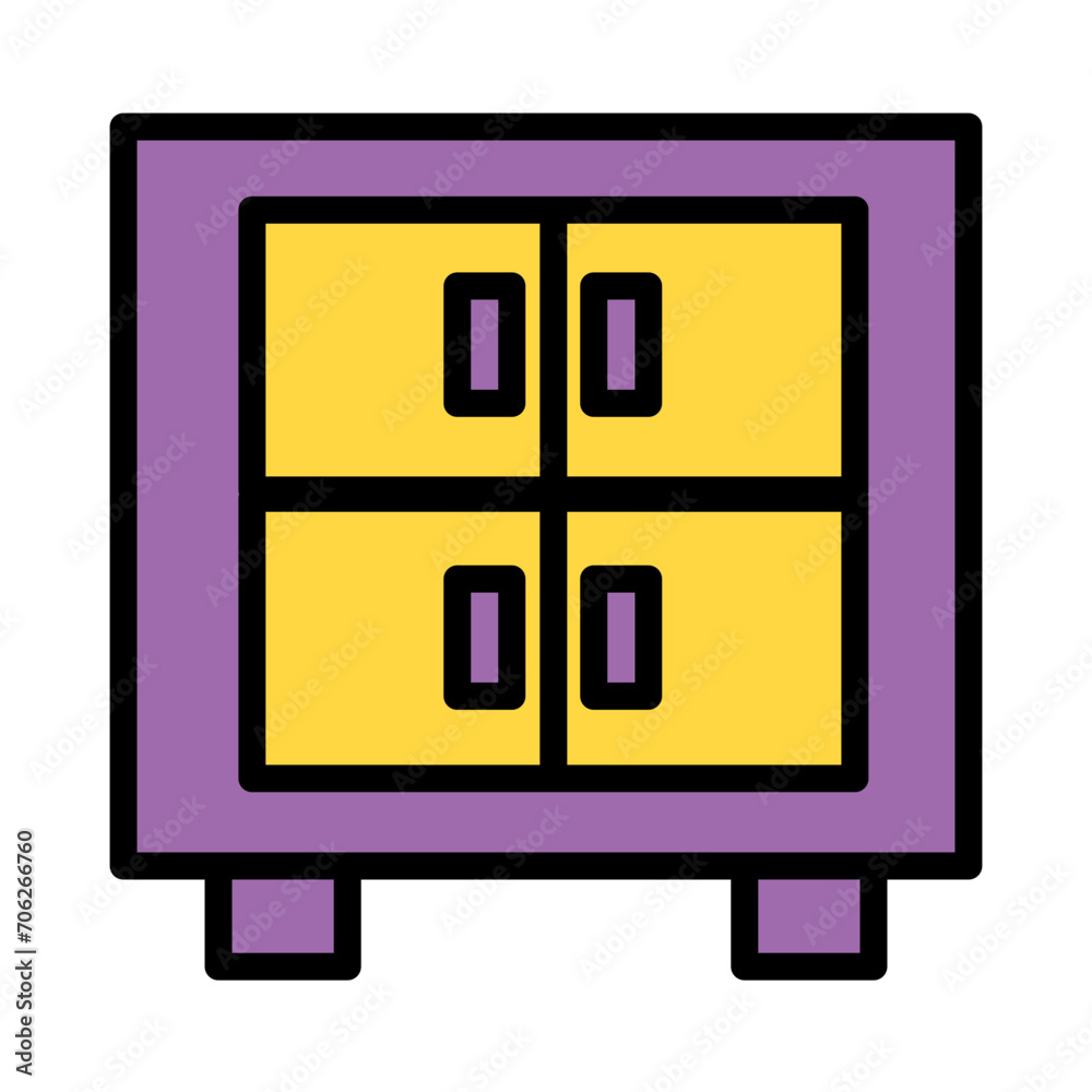 Locker Luggage Storage Filled Outline Icon Locker Luggage Storage Filled Outline Icon