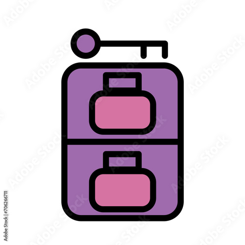 Hostel Locker Safe Filled Outline Icon