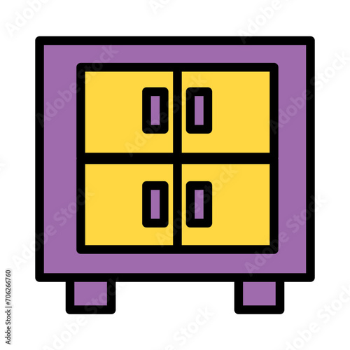 Locker Luggage Storage Filled Outline Icon