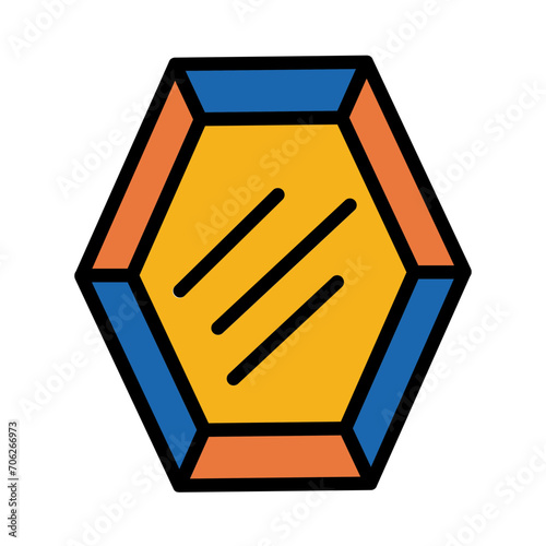 Bright Jewel Painting Filled Outline Icon