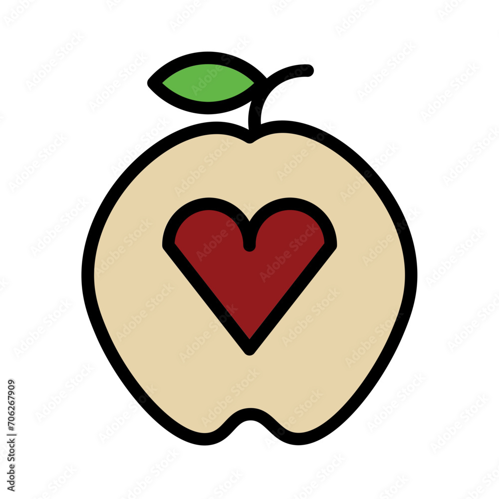 Apple Diet Eating Filled Outline Icon Apple Diet Eating Filled Outline Icon