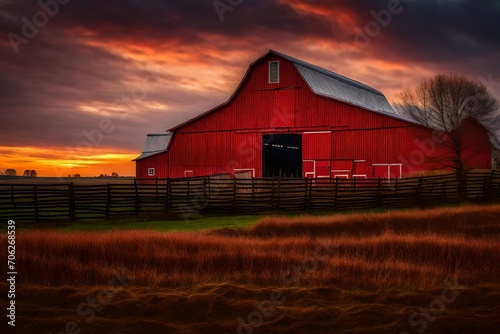 red barn beautiful view