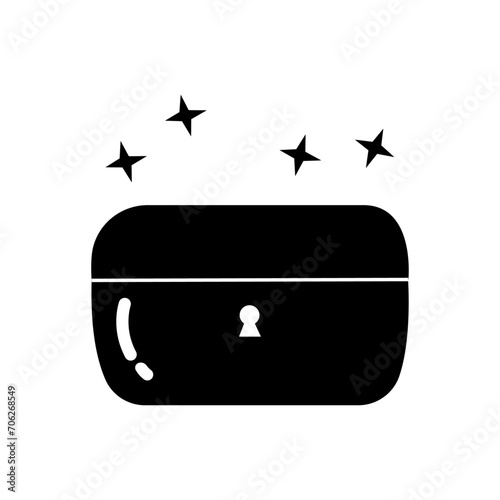  Treasure Box Icon Vector Illustration isolated in white.