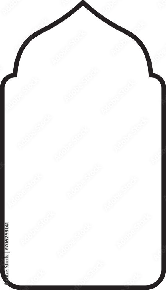 Collection of oriental style Islamic windows and arches with modern boho design, moon, mosque dome and lanterns Collection of oriental style Islamic windows and arches with modern boho design, moon, mosque dome and lanterns