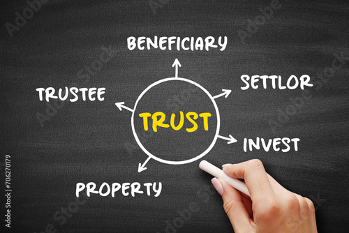 Εκτύπωση καμβά Trust - legal relationship mind map process, business concept for presentations