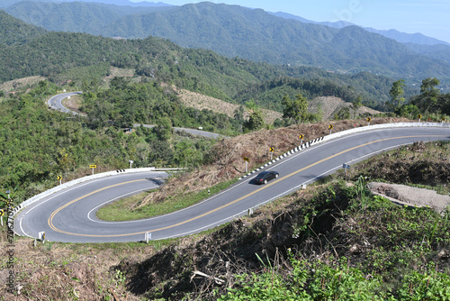 The route up the hill has sharp turns and steep slopes.