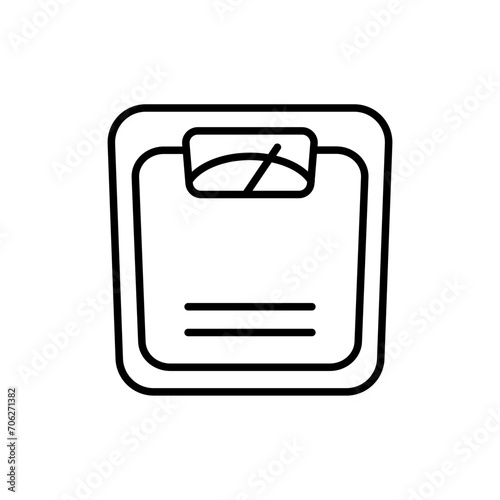 Weight scales outline icons, minimalist vector illustration ,simple transparent graphic element .Isolated on white background