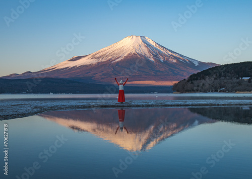 山中湖から逆さ富士