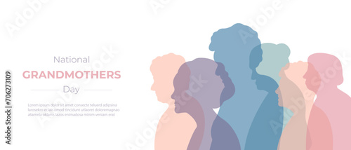National Grandmothers Day.Vector illustration with silhouettes of grandmothers.Template for background,postcard,poster.