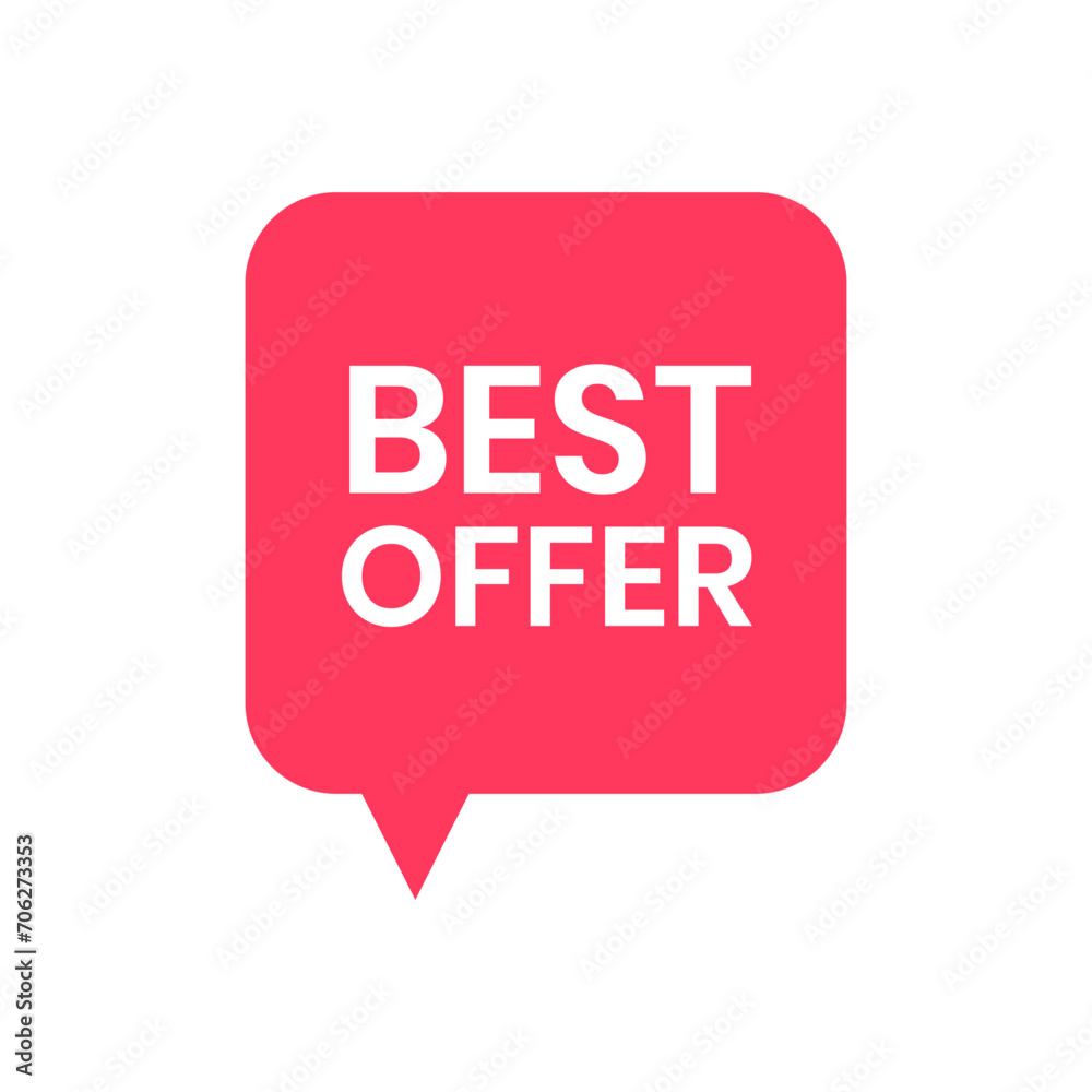 Best offer banner, red label isolated on white background. Tags, badge, ribbon for promotion. Vector illustration Best offer banner, red label isolated on white background. Tags, badge, ribbon for promotion. Vector illustration