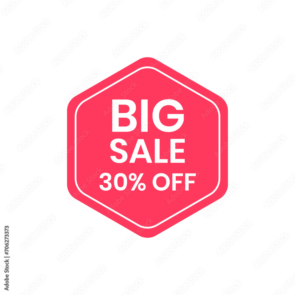 Big sale banner, red label isolated on white background. Tags, badge, ribbon for promotion. Vector illustration Big sale banner, red label isolated on white background. Tags, badge, ribbon for promotion. Vector illustration