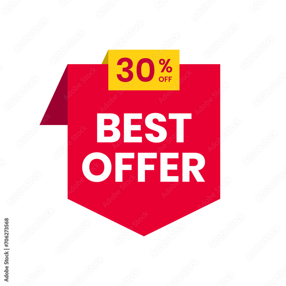 Best offer banner, red label isolated on white background. Tags, badge, ribbon for promotion. Vector illustration Best offer banner, red label isolated on white background. Tags, badge, ribbon for promotion. Vector illustration