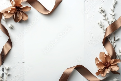 Mockup and template with blank space with wedding theme. photo