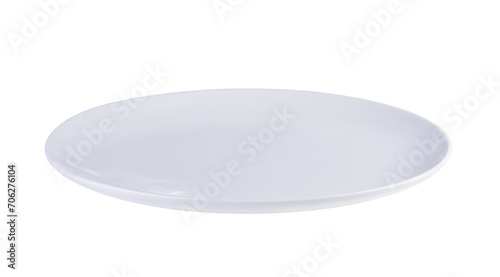 Empty white plate  on    transparent png