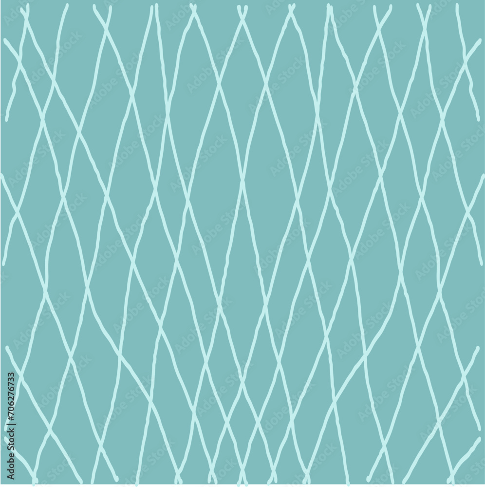 Fototapeta premium Hand drawn grid. doodle green, grey, blue plaid pattern. Check, square background with texture. Line art freehand grid vector outline texture