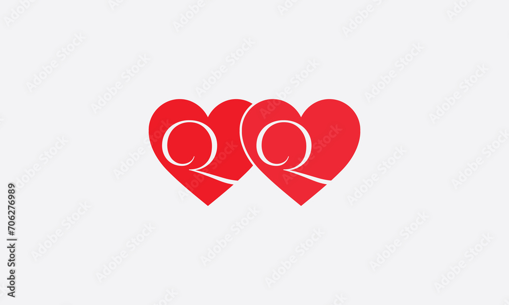 Hearts shape QQ. Red heart sign letters. Valentine icon and love symbol. Romance love with heart sign and letters. Gift red love Hearts shape QQ. Red heart sign letters. Valentine icon and love symbol. Romance love with heart sign and letters. Gift red love