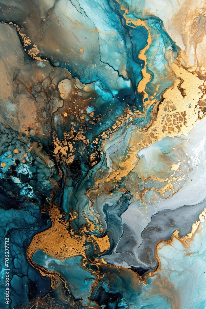 Naklejka premium Abstract art with different patterns in oil canvas, compositions, design, created with AI