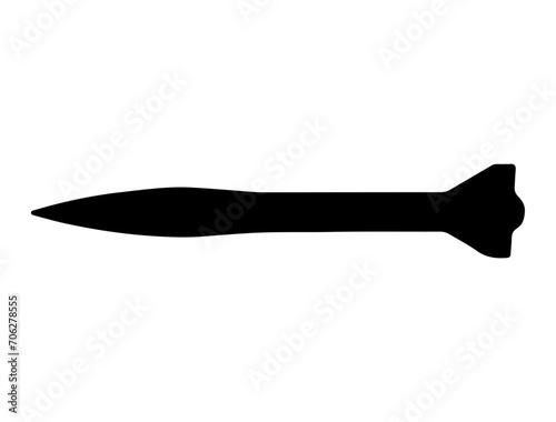 Military Missile silhouette vector art white background