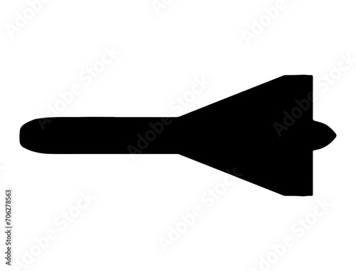 Military Missile silhouette vector art white background