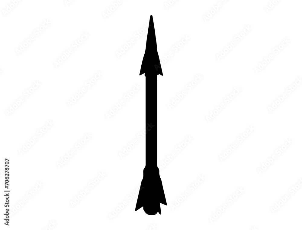 Military Missile silhouette vector art white background Military Missile silhouette vector art white background