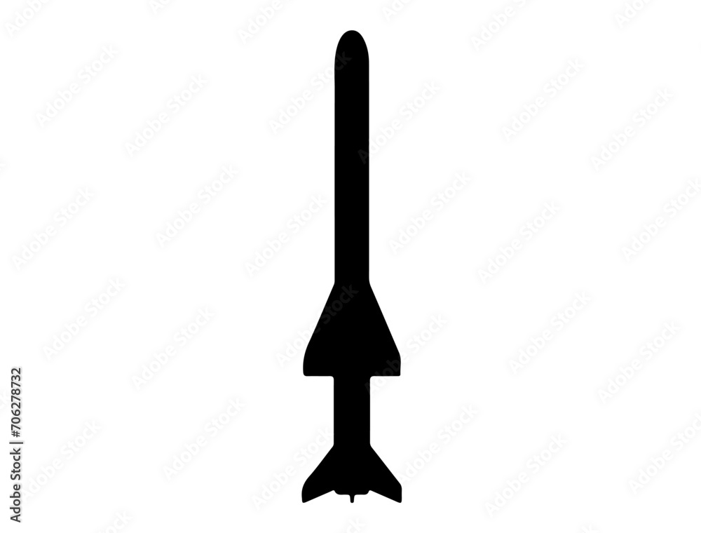 Military Missile silhouette vector art white background Military Missile silhouette vector art white background