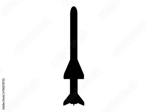 Military Missile silhouette vector art white background